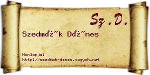 Szedmák Dénes névjegykártya
