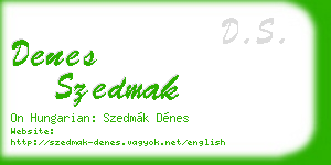 denes szedmak business card